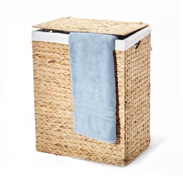 Seville Classics Brown Water Hyacinth Laundry Hamper