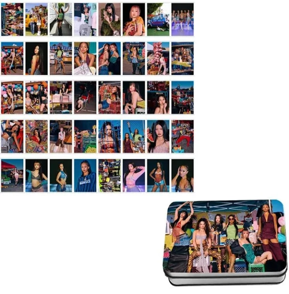 40pcs/set Katseye Beautiful Chaos Lomo Photo Cards Photocard+iron Box