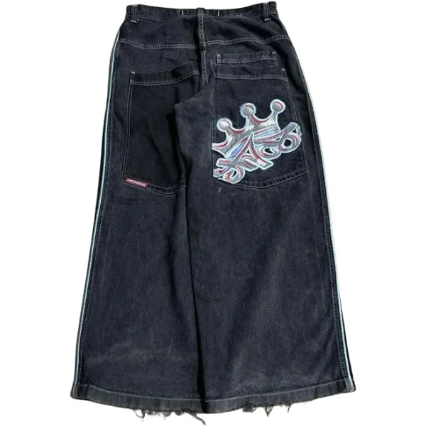 Beileda Hip Hop Jnco Jeans New Harajuku Retro Skull Graphic Embroidered Baggy Jeans Denim Pants Men Women Goth High Waist Wide Trousers Bld Other