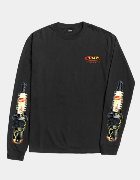 LOSER MACHINE Auto Parts Mens Long Sleeve Tee - BLACK - S