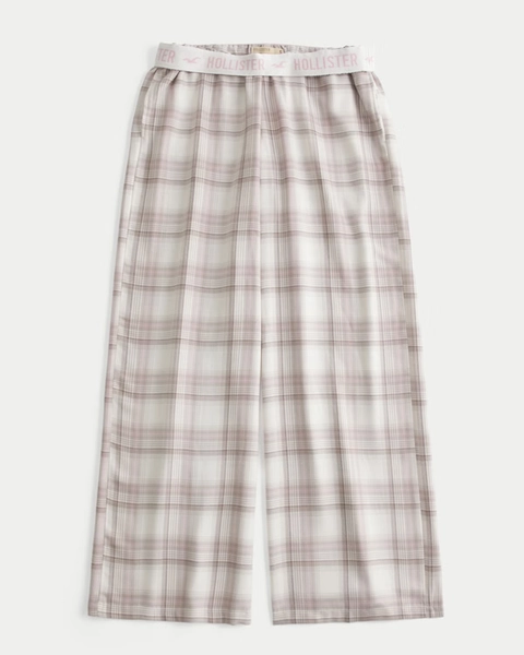 Low-Rise Logo Waist Flannel Pants