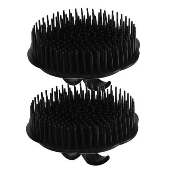 Lolippyy 2Set Plastic Massaging Scalp Scrubber Hair Scalp Massager for Shower Home Travel Massage Relaxation, Size: 3.3 x 3.3 x 1.5, Black