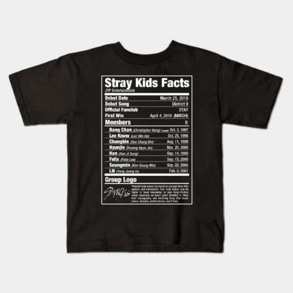 Stray Kids Kpop Nutritional Facts T-Shirt