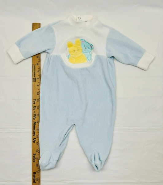 VTG 1980s Little Me Infant Baby Boy Footed Jumpsuit Sweatsuit Outfit 14-17 Lbs