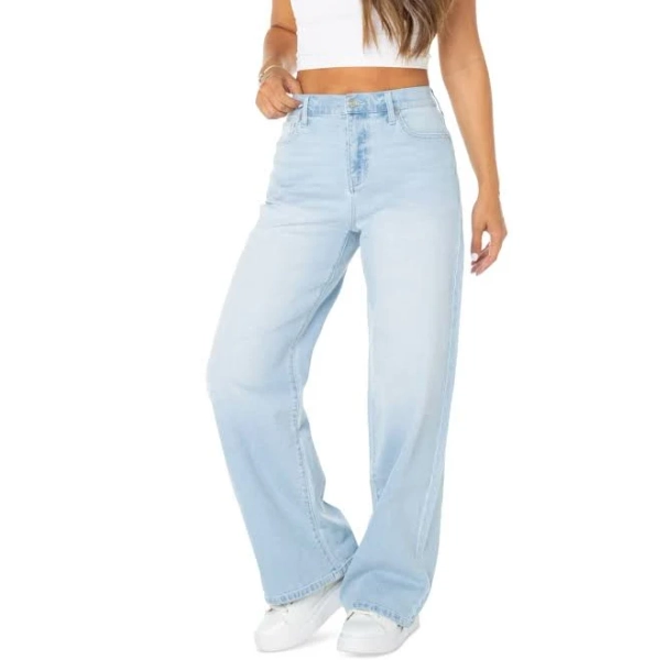 celebrity pink Juniors' Elastic-back Wide-leg Jeans