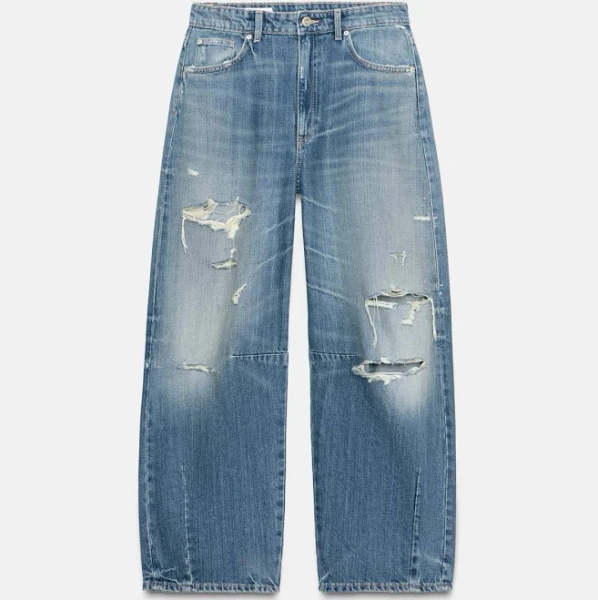 Zara Women's Trf Mid-Rise Baggy Balloon Jeans