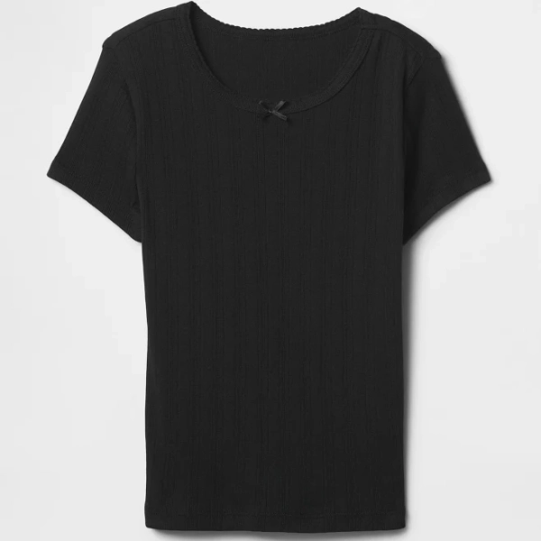 Gap Girls Ribbed Pointelle T-Shirt