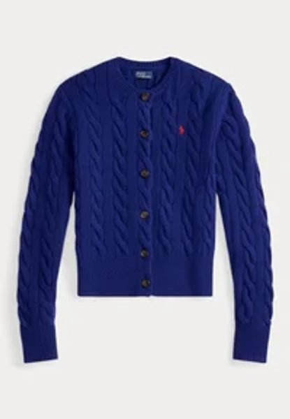 CABLE-KNIT WOOL-CASHMERE CARDIGAN - Cardigan - winter night navy