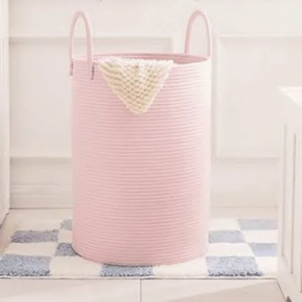 Gracie Oaks 15Dx20H Inches Large Woven Rope Laundry Hamper Basket