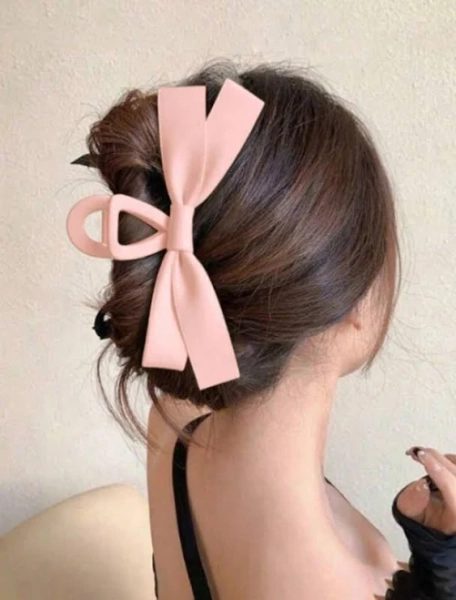 1pc Satin Pink Hair Clip Elegant Hair Clip Accessories Fall Fashion Claw Clips Autumn Hair Accessories Hair Claw Hair Clutch Clips For Hair Winter