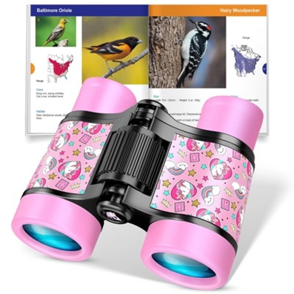 FUNFORFUN Unicorn Binoculars Toys for Kids 3 4 5 6 7 8 Year Old Girls Christmas Birthday Gifts for Girl Kid Toddler Ages 3-5 4-6 Toddlers-Pink