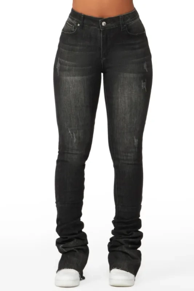 Coretta Black Super Stacked Jean
