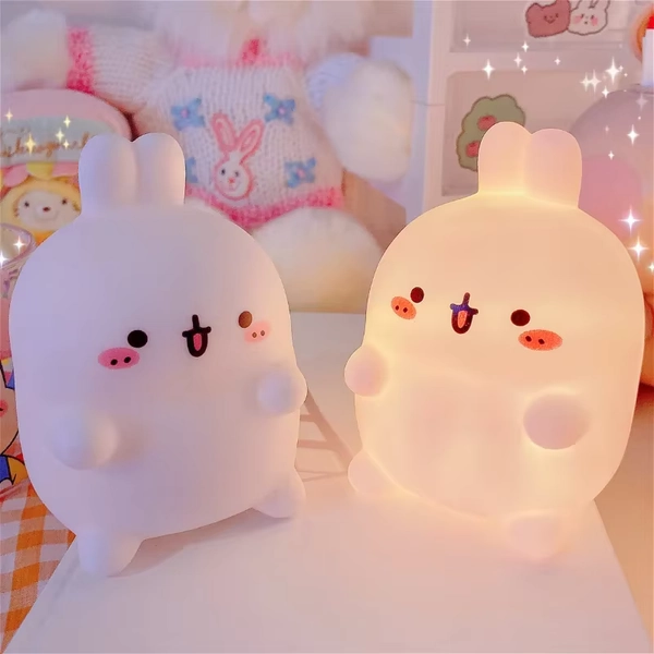 Rabbit Night Light Bedhead Bedroom LED Small Table Light Non Plug In Floor Stand Creative Atmosphere Night Light Decoration - AliExpress 