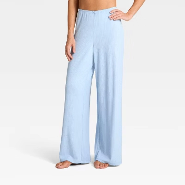 Women's Variegated Ribbed Pajama Pants - Auden™ Blue XS