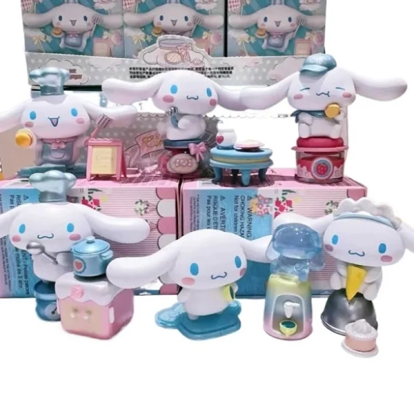 Genuine MINISO Sanrio Kawaii Cinnamoroll Cooking House Blind Box Birthday Gift Desktop Decor Anime