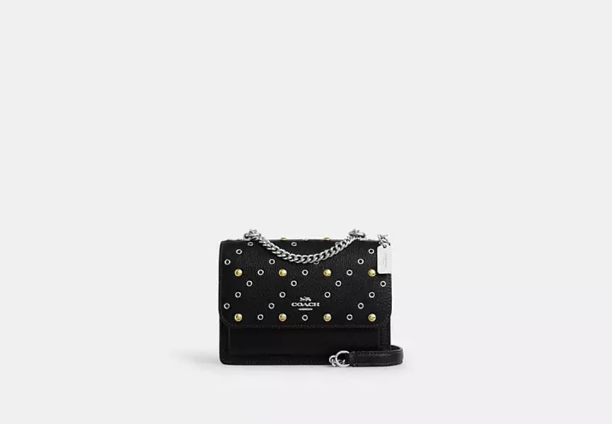 Coach Silver Mini Klare Crossbody Bag With Rivets