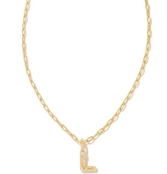 Kendra Scott Crystal Letter Short Pendant Necklace