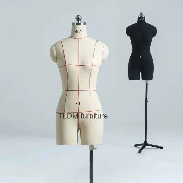 Sewing Tailor Mannequin Linen Body Show Cloth Mannequin Ladies' Clothing Upper Body Window Display Model with Wheels Base - AliExpress 15
