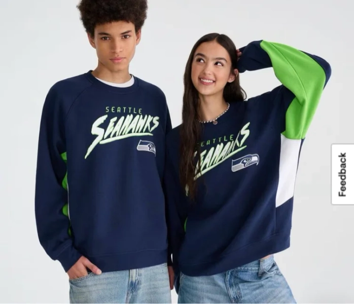 Seattle Seahawks Colorblock Crew Sweatshirt