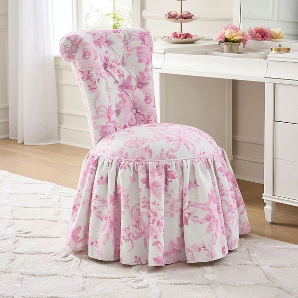 LoveShackFancyTufted Swivel Vanity Chair