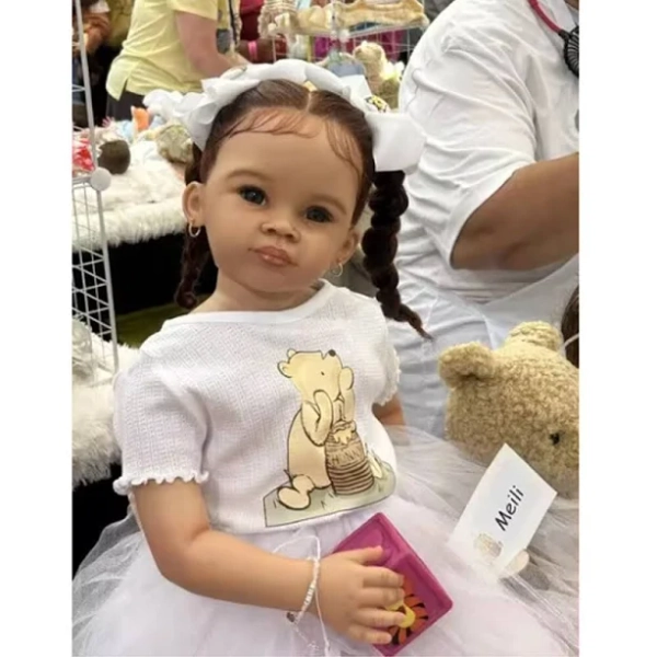 30" Artist Finished Big Huge Reborn Baby Doll Hand-rooted Long Hair