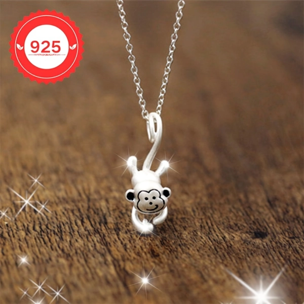 One Necklace, S925 Silver Cute Monkey Necklace, So Cute And Fashionable, Gift for, Gift for Daughter, Suitable for Daily Wear, Party, Gift - Elegant Jewelry Suitable for All Seasons, Best for Gift, for Women