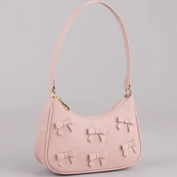 Windsor Saffiano Leather Shoulder Bag with Bow