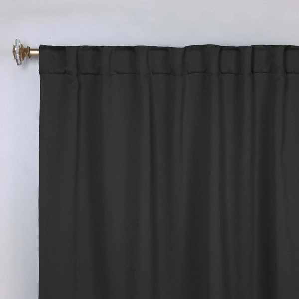 Superior Solid Room‑Darkening Curtain Panels (Set of 2) Machine Washable, Thermal & Noise‑Reducing, Back‑Tab Header