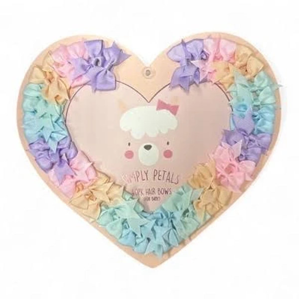 Simply Petals Heart Themed Baby Bow Set