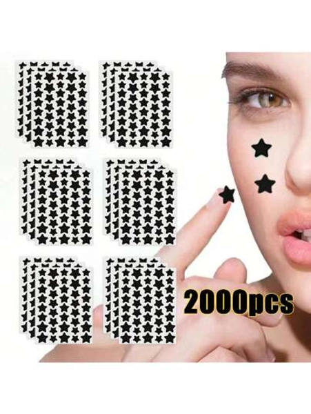 2000/400/200/40 Pcs Face Star Stickers, Suitable For Holiday Party Decorative Stickers, Cute Pentagram Design Stickers, Waterproof & Sweatproof Mini Stickers,Makeup,Cheap,Room Decor,Vanity,Travel,Bedroom,Makeup Accessories