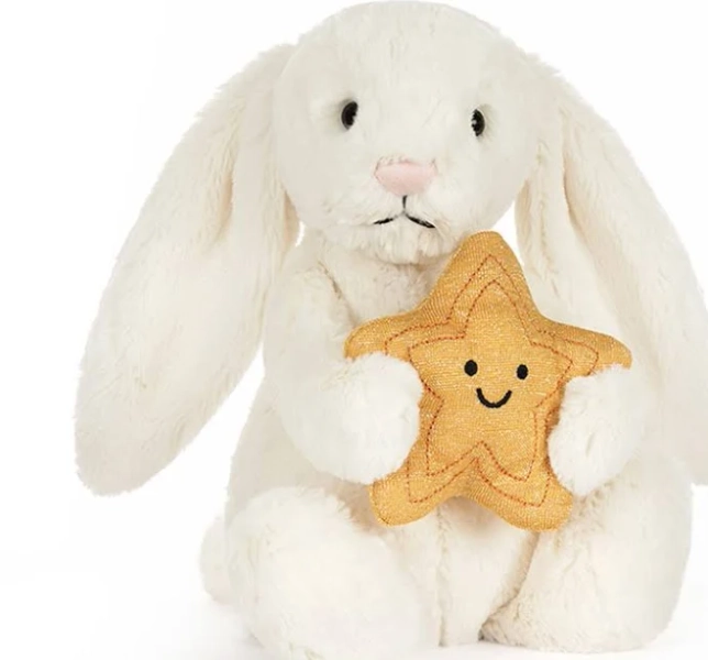 Jellycat Cream Bunny with Star Plush Toy