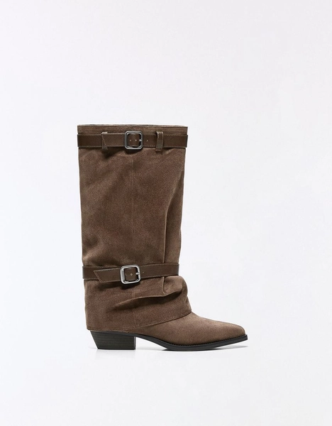 Buckle trouser boots