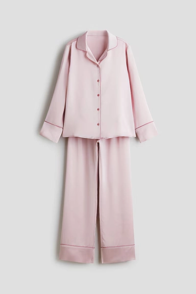 Pijama de satín - Rosa claro