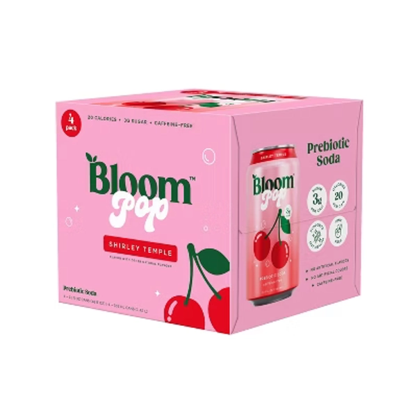 Bloom Pop Shirley Temple Soda - 4pk/12 fl oz Cans