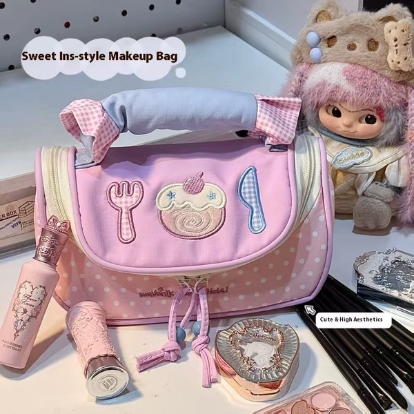 Macaron Pencil Case Student High-Value Large Capacity Cute Makeup Bag Portable Storage Three-Dimensional Multi-Layer