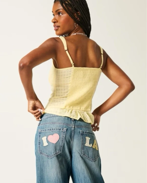 Low Rise Medium Wash Baggy Jeans