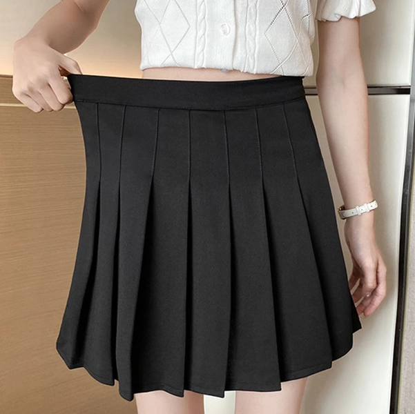 Leesechin Summer Skirt for Women Fashion Ladies Pleated A-Line Skirt Anti-Burnout Solid High Waist Short Skirt - Walmart.com
