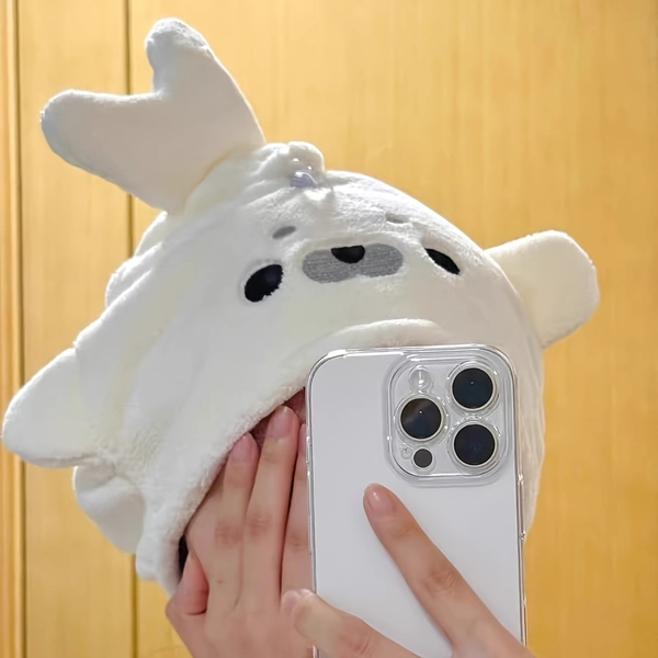 Cute Seal Dry Hair Cap, Coral Fleece Strong Water Absorption Quick Dry Hair Towel, Household Dry Hair Cap Turban, Washed Hair Towel, Creative Seal Styling Hair Towel