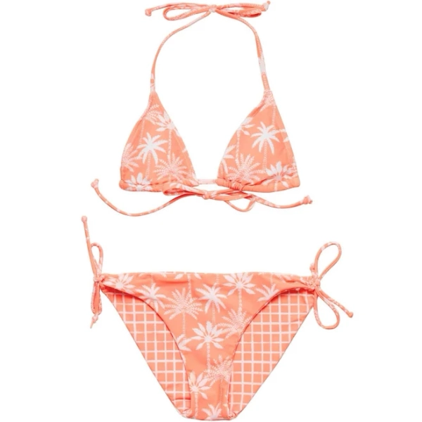 Kid Snapper Rock Girls' Cali Palms Teen Triangle Bikini