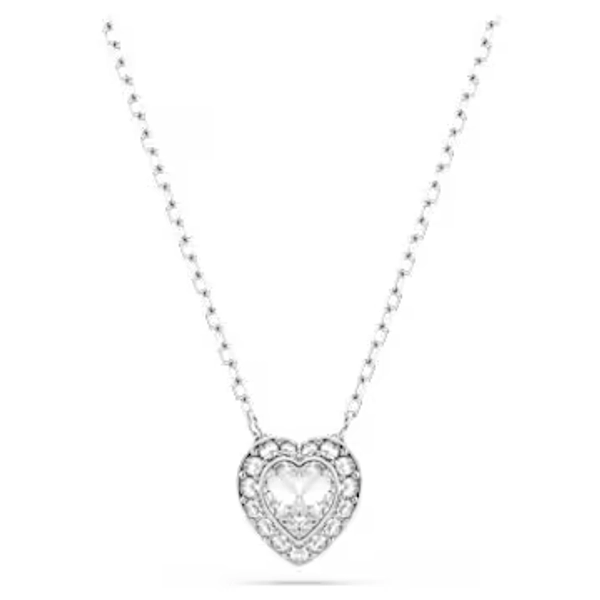 Ariana Grande x Swarovski pendant, Mixed cuts, Heart, White, Rhodium plated