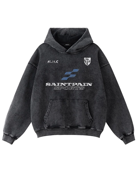 Block Pigment Oversized Cotton Hoodie [BLACK]