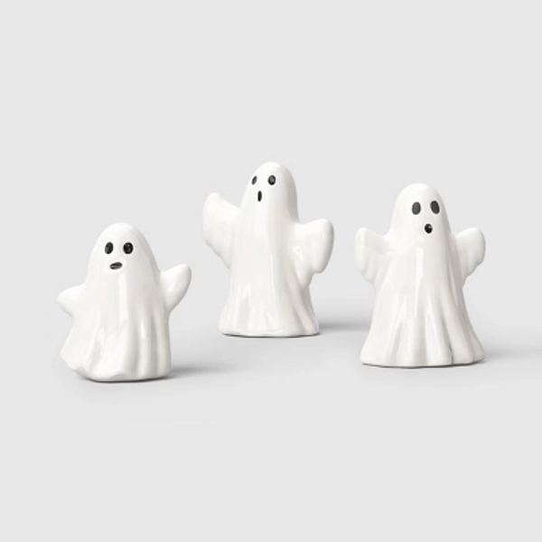 3pc Shiny Ceramic Ghosts Decorative Accent Set - Hyde and EEK! Boutique™: Halloween