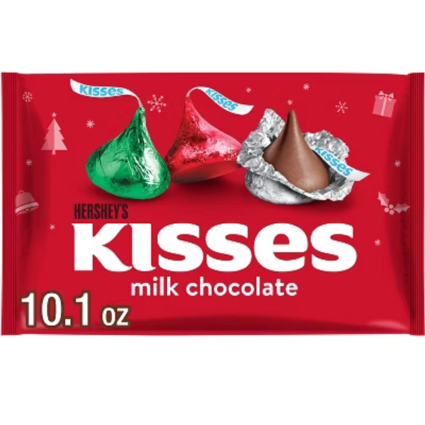HERSHEY'S Kisses Milk Chocolate Christmas Candy Bag - 10.1oz
