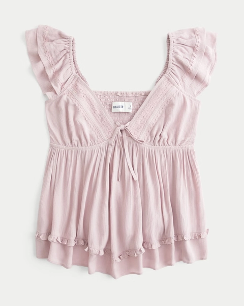 Easy Handkerchief Hem Babydoll Top