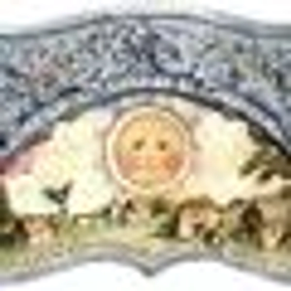 Designer Fairy Tales Roman Numeric Poem Sun Moon Celestial Wallpaper Border Blue
