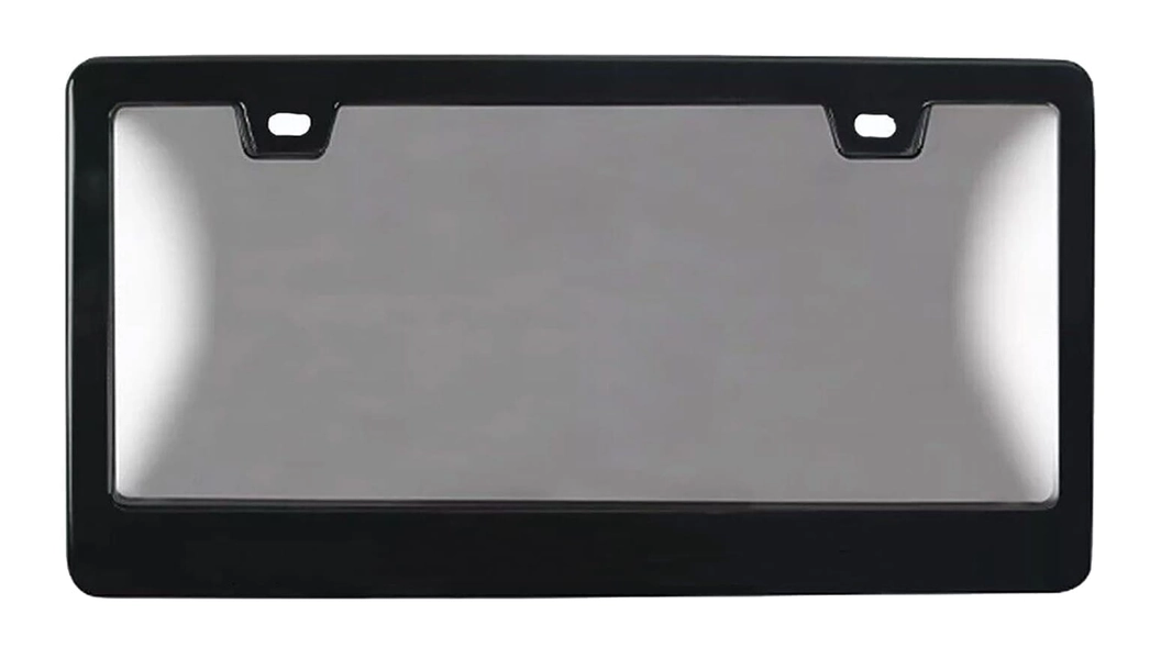 Combo Unbreakable Tinted Bubble License Plate Cover With Black Frame - 2 Holes - Boulevard License Plate Frame
