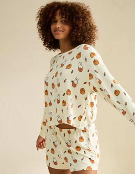 AE Luxe Plush Miffy Long Sleeve + Short PJ Set