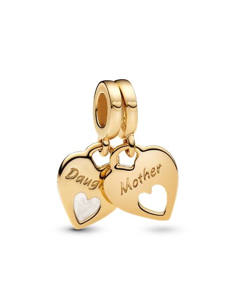 Double Heart Split Dangle Charm