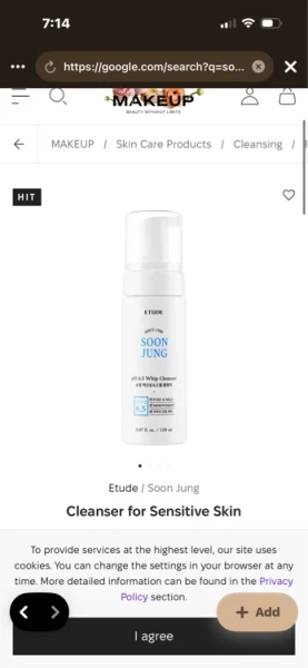 Cleanser for Sensitive Skin - Etude House Soon Jung pH 6.5 Whip Cleanser | MAKEUP