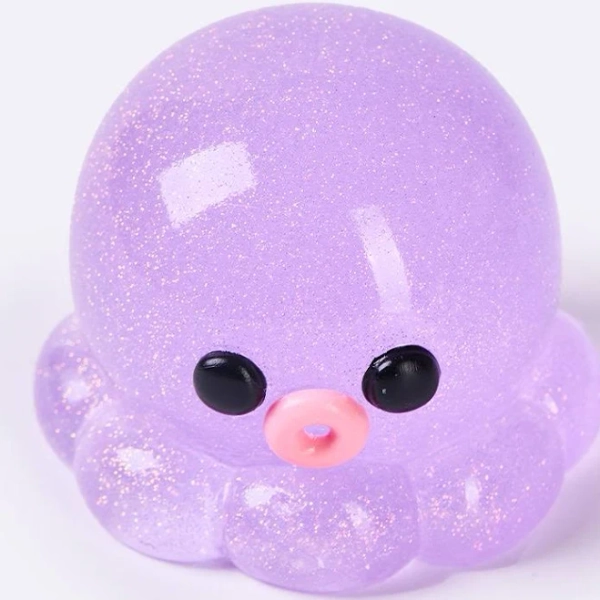 TABASQUISHY Glitter Purple Octopus Taba Squishy Squeeze Toys